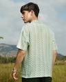 Shop Men's Mint Green Textured Loose Fit Polo T-shirt-Design