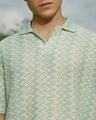 Shop Men's Mint Green Textured Loose Fit Polo T-shirt