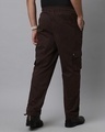 Shop Men's Mocha Brown Loose Comfort Fit Cargo Parachute Pants-Full