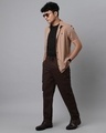 Shop Men's Mocha Brown Loose Comfort Fit Cargo Parachute Pants