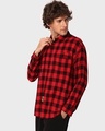 Shop Men's Modern Noise Red Checks Relaxed Fit Shirt-Full