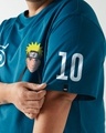 Shop Men's Morrocan Blue Naruto Graphic Printed Oversized Plus Size T-shirt