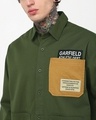 Shop Men's Moss Green Batch Printed Oversized Shirt