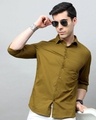 Shop Men's Moss Green Slim Fit Shirt