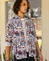 Shop Men's Multicolor All Over Printed Oversized Shirt-Front