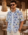 Shop Men's Multicolor All Over Printed Oversized Shirt-Front