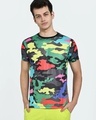 Shop Men's Multicolor Camouflage T-shirt-Front