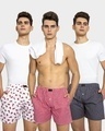 Shop Pack of 3 Men's Multicolor Checked Boxers-Front