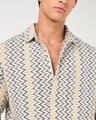 Shop Men's Off White Textured Oversized Shirt