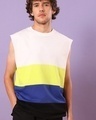 Shop Men's Multicolor Striped Super Loose Fit Vest-Front