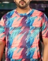 Shop Men's Multicolor Abstract Printed Oversized Plus Size T-shirt