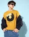 Shop Men's Mustard Graphic Printed Oversized T-shirt-Front