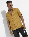 Shop Men's Mustard Yellow All Over Printed Shirt-Front