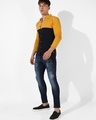 Shop Men's Mustard Yellow Color Block Shirt-Design