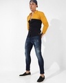 Shop Men's Mustard Yellow Color Block Shirt-Full