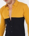 Shop Men's Mustard Yellow Color Block Shirt