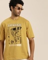 Shop Men's Mustard Yellow Graphic Printed Oversized T-shirt-Front