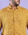 Shop Men's Mustard Yellow Minimal Aztec Printed Oversized Plus Size Shirt