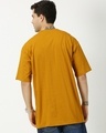 Shop Men's Mustard Yellow Puff Printed Oversized T-shirt-Full