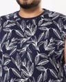 Shop Men's Navy Blue All Over Leaf Printed Plus Size Vest