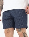 Shop Men's Navy Blue All Over Printed Boxers-Front