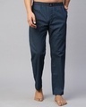 Shop Men's Navy Blue All Over Printed Pyjamas-Front