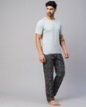 Shop Men's Navy Blue All Over Printed Pyjamas