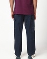 Shop Men's Navy Blue Baggy Fit Washed Cargo Mid-Rise Jeans-Design