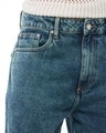 Shop Men's Navy Blue Baggy Straight Fit Washed Cargo Jeans