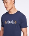 Shop Men's Navy Blue Beyond The Beat Typography T-shirt