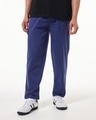 Shop Men's Navy Blue Cargo Carpenter Pants-Front