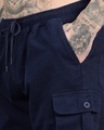 Shop Men's Navy Blue Cargo Jogger Pants