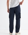 Shop Men's Navy Blue Cargo Nylon Parachute Pants-Design