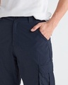 Shop Men's Navy Blue Cargo Nylon Parachute Pants