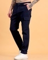 Shop Men's Navy Blue Cargo Pants-Front