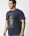 Shop Men's Navy Blue Chill Guy Graphic Printed Oversized  Plus Size T-shirt-Front