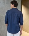 Shop Men's Navy Blue Cotton Linen Shirt