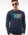 Shop Men's Navy Blue Dope Play Graphic Printed T-shirt-Front