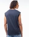 Shop Men's Navy Blue Ektha Raja Graphic Printed Boxy Fit Vest-Design