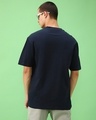 Shop Men's Navy Blue Emotional Journey Graphic Printed Oversized T-shirt-Full