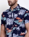 Shop Men's Navy Blue Floral Print Shirt