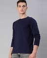 Shop Men's Navy Blue Full Sleeve Henley T-shirt-Design