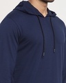 Shop Men's Navy Blue Full Sleeve Hoodie T-shirt