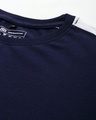 Shop Men's Navy Blue Full Sleeve T-shirt (White Stripe)-Full