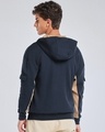 Shop Men's Navy Blue Spiderman Typography Oversized Zipper Hoodies-Full