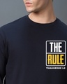 Shop Men's Navy Blue 'Icon star' The Rule Graphic Printed Oversized T-shirt