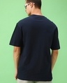 Shop Men's Navy Blue Influencer Graphic Printed Oversized T-shirt-Full