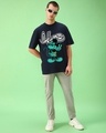 Shop Men's Navy Blue Influencer Graphic Printed Oversized T-shirt