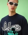 Shop Men's Navy Blue Influencer Graphic Printed Oversized T-shirt