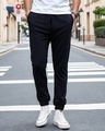 Shop Men's Navy Blue Joggers-Front